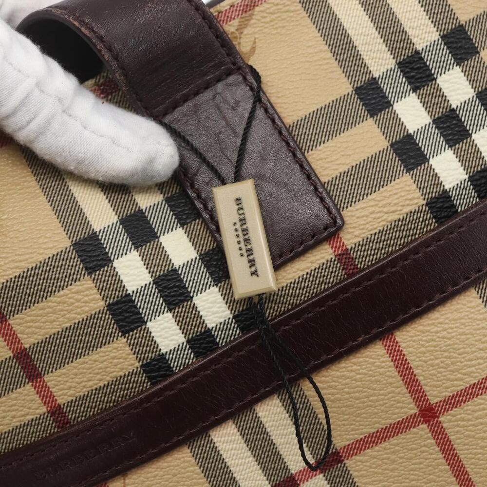 BURBERRY Nova Check Tote Bag PVC Beige Auth 160285 - Picture 10 of 16